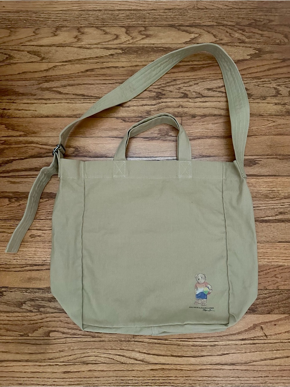Like-New Polo Bear by Ralph Lauren Beach Bear 100% Cotton Crossbody Bag